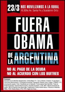 Movilización miércoles en repudio a Obama