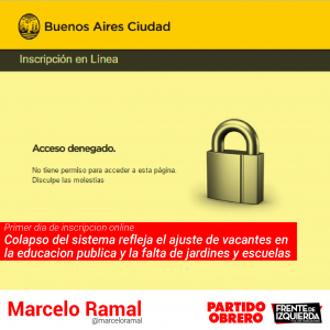 Inscripción on line: acceso denegado