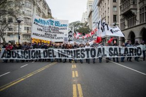 Acto del FIT contra el impuesto al salario con Marcelo Ramal