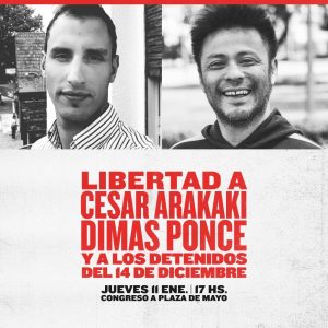 Movilización por la libertad de los militantes del PO y todos los luchadores contra el saqueo a los jubilados