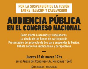Audiencia contra la fusión Telecom-Cablevisión