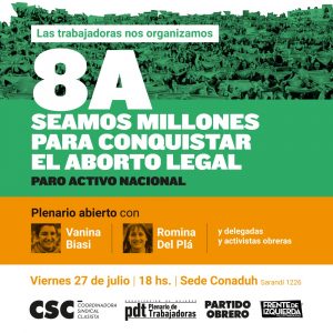 [Aborto legal] Plenario de mujeres dirigentes sindicales discute campaña por su aprobación