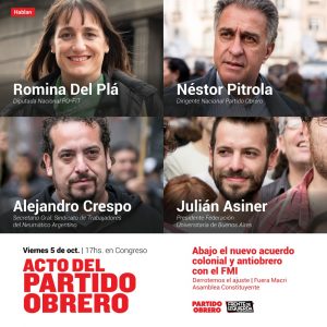 Acto del Partido Obrero contra el pacto con el FMI