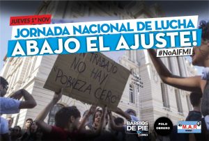 Jueves 1/11: jornada nacional de lucha