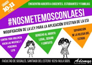 [ESI] Sindicato docente impulsa encuentro por la implementación efectiva de educación sexual, científica y laica