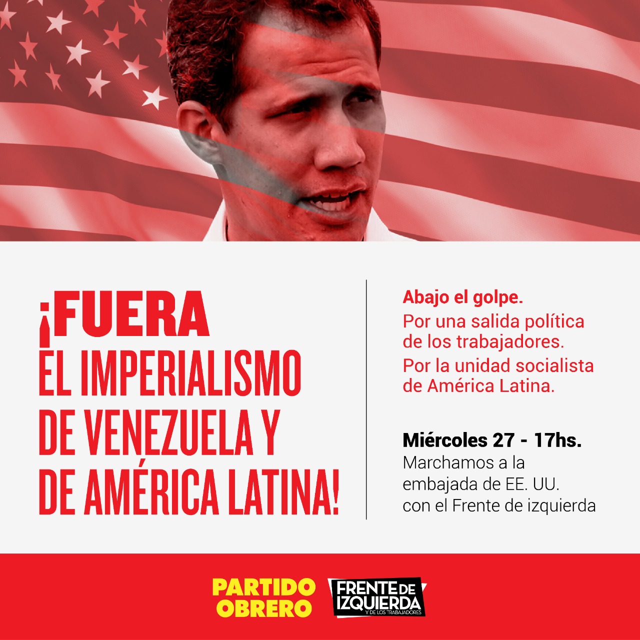 [Venezuela] Mañana, movilización a la embajada de EUA contra la intentona golpista