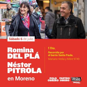 Sábado 6, Del Plá y Pitrola estarán en Moreno