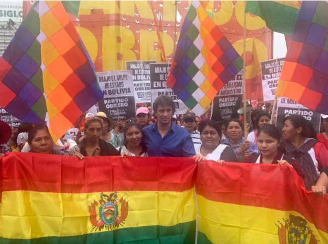 Solano: “Seguimos con expectativa la movilización del pueblo boliviano contra el golpe de Estado”