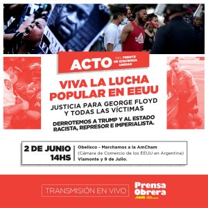 Marcha en apoyo a la pueblada en Estados Unidos