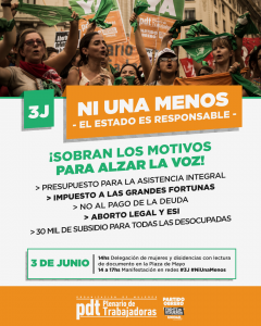 Del Plá: “Más que nunca debemos organizarnos por el fin de los femicidios y denunciar la responsabilidad estatal”