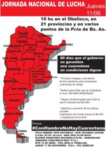 Jueves: jornada nacional de lucha