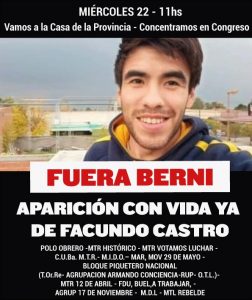 Miércoles 22, 11hs Movilización a la Casa de la Provincia de Buenos Aires