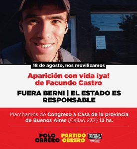 12h movilización a la Casa de la Provincia de Buenos por Facundo Castro
