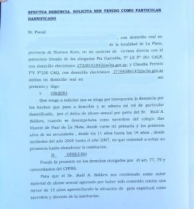 Denuncia penal contra otro cura de La Plata