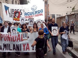 Diputado del PO-FIT Pablo López marchó con Graciela Ledo por la indagatoria a Milani
