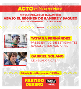 Contra el régimen de hambre y saqueo, a la Plaza