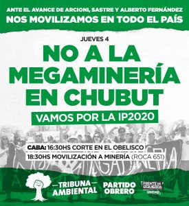 Jueves 4/2 – CABA se suma a #NoALaMegamineríaEnChubut