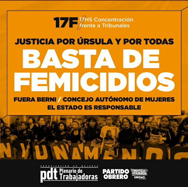 Hoy, 17h, concentración frente a Tribunales: basta de femicidios