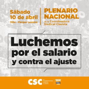 Luchemos por el salario y contra el ajuste