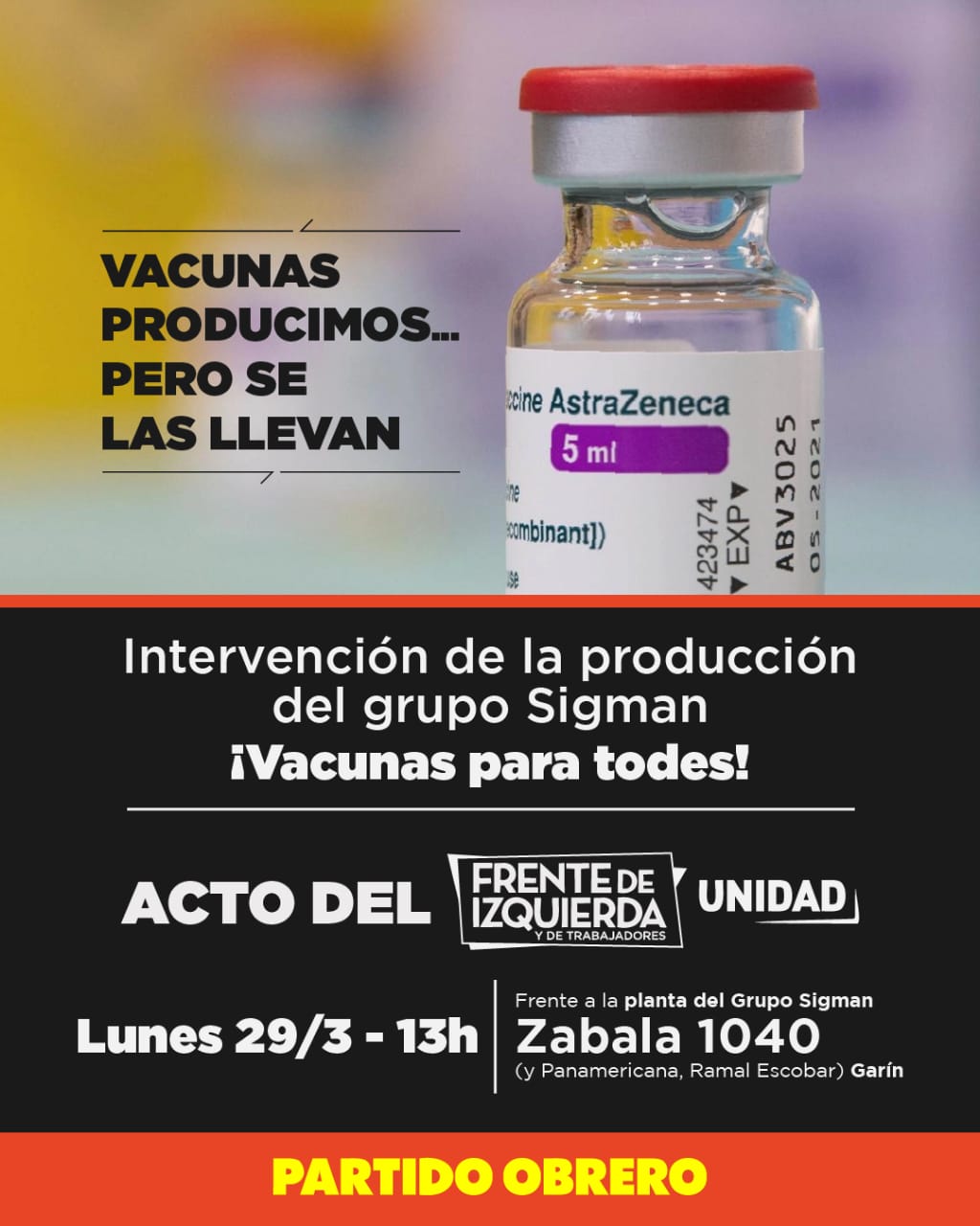 [Vacunas] Gabriel Solano: “Planteamos la intervención del laboratorio del Grupo Sigman donde se produce el principio activo de la vacuna AstraZeneca”