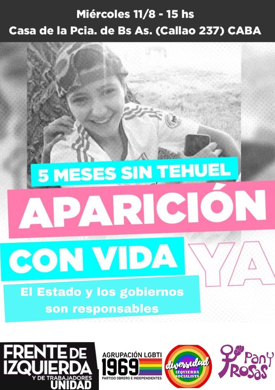 A 5 meses: la lucha por la aparición con vida de Tehuel sigue vigente