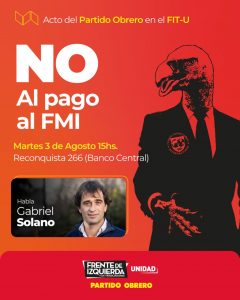 Martes 15h: acto frente al BCRA contra el pago al FMI
