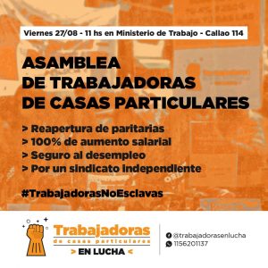 Las trabajadoras de casas particulares reclaman adelantar las cuotas del aumento salarial