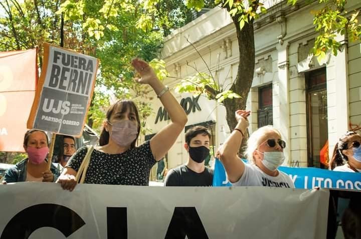 Romina Del Plá en la marcha a 6 meses del asesinato de Lito Costilla