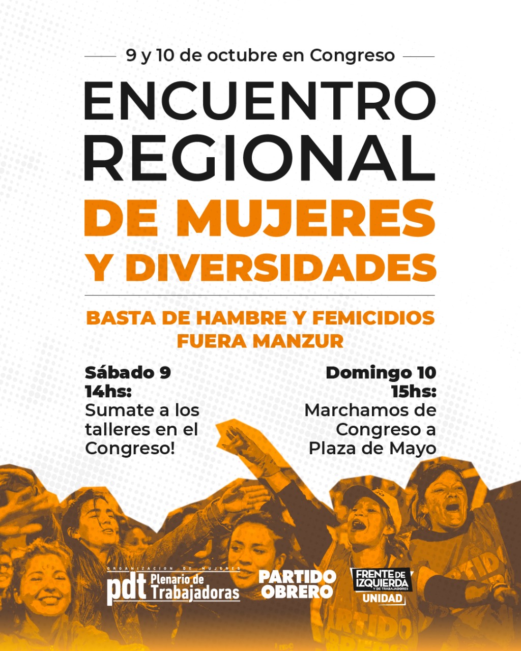 ¡Fuerza Mujeres!: 9 y 10 de octubre, Encuentro Regional de Mujeres en CABA y varias provincias del país