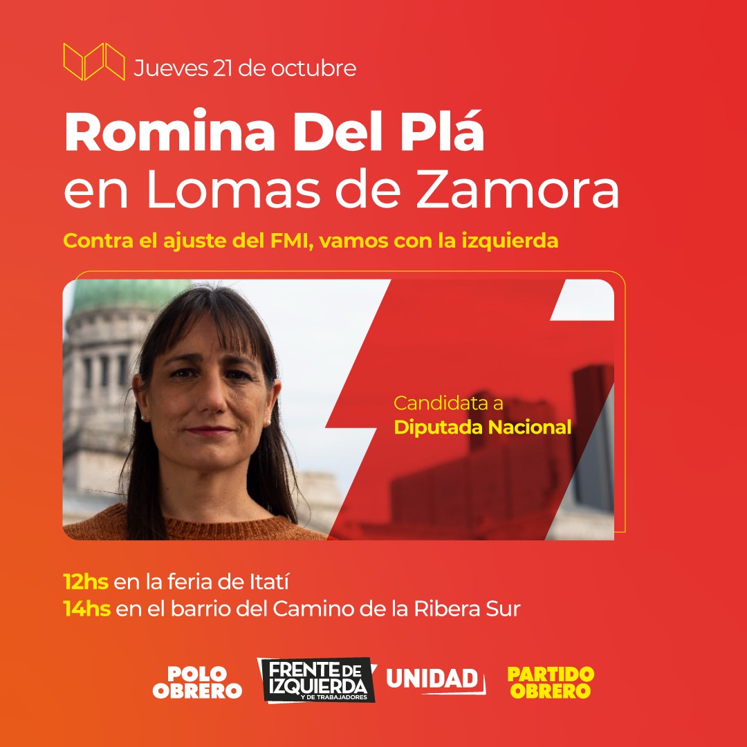 [Jueves 21/10] Romina Del Plá en Lomas de Zamora