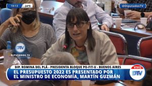 [Debate Presupuesto 2022] Romina Del Plá: «El verdadero Presupuesto 2022 será la carta de intención al FMI»