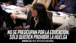 Romina Del Plá: «El mileismo, Pro y la UCR no quieren resolver los problemas de la educación, solo quieren dictaminar contra el derecho a huelga»
