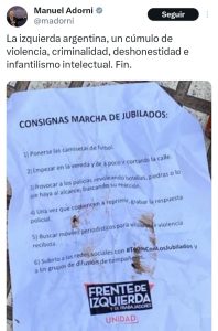 El Partido Obrero junto al Frente de Izquierda intimó a Manuel Adorni por la difusión de un volante apócrifo hecho por los servicios de inteligencia