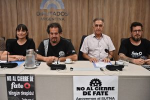 “Proponemos para FATE la figura legal de ‘ocupación temporánea’, para frenar el desmantelamiento y garantizar los puestos de trabajo”, dijo Alejandro Crespo en la audiencia pública en Diputados