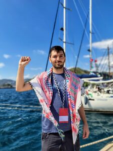 Nicolás Cortez miembro de la Doctors Global Sumud camino a Gaza
