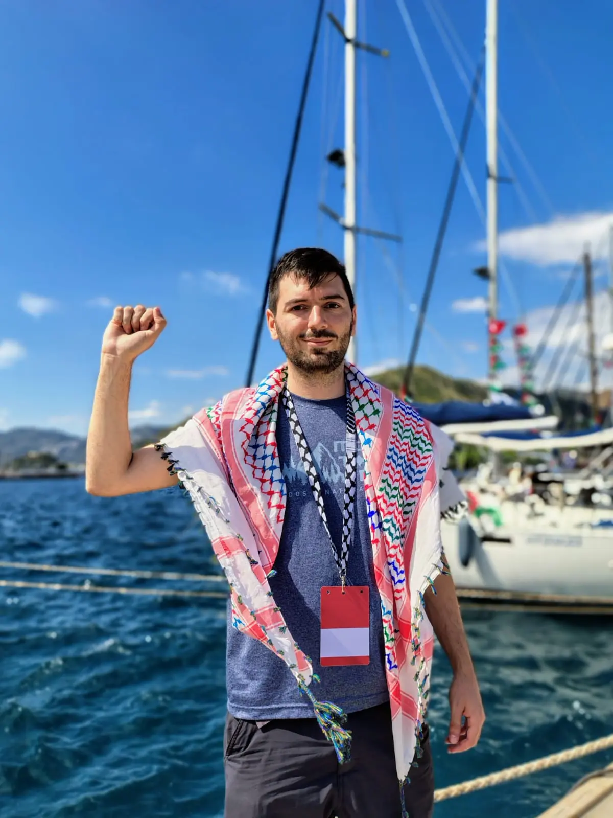 Nicolás Cortez miembro de la Doctors Global Sumud camino a Gaza