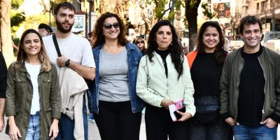 Vanina Biasi y candidatos del FITU en la ciudad de Buenos Aires