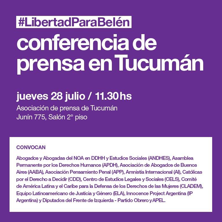 CASO BELÉN: Conferencia de prensa en Tucumán