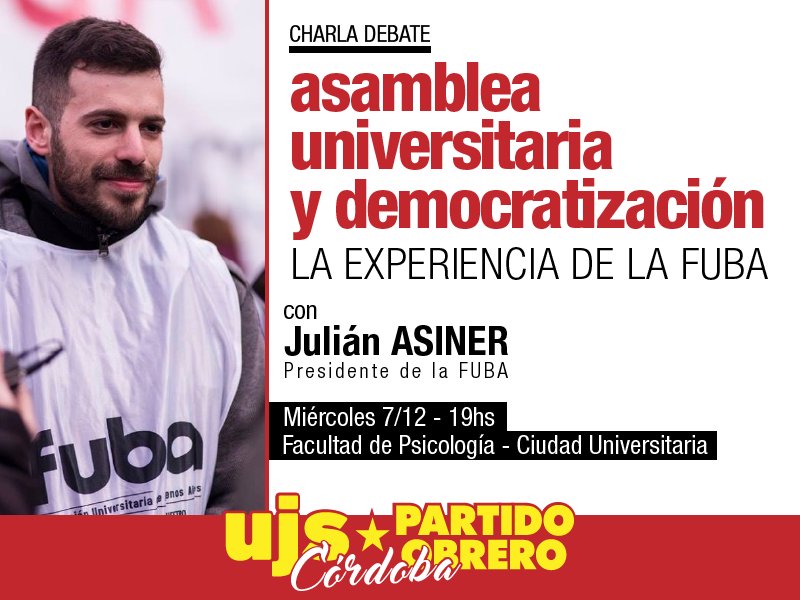 Presidente de la FUBA viaja a Córdoba para apoyar reclamo contra la Asamblea Universitaria