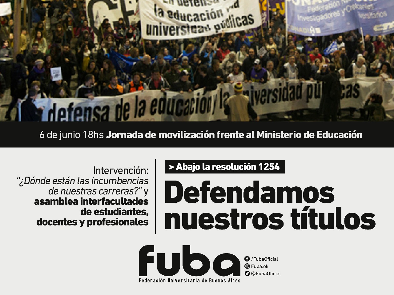 [Educación] FUBA y AGD responden a Vidal