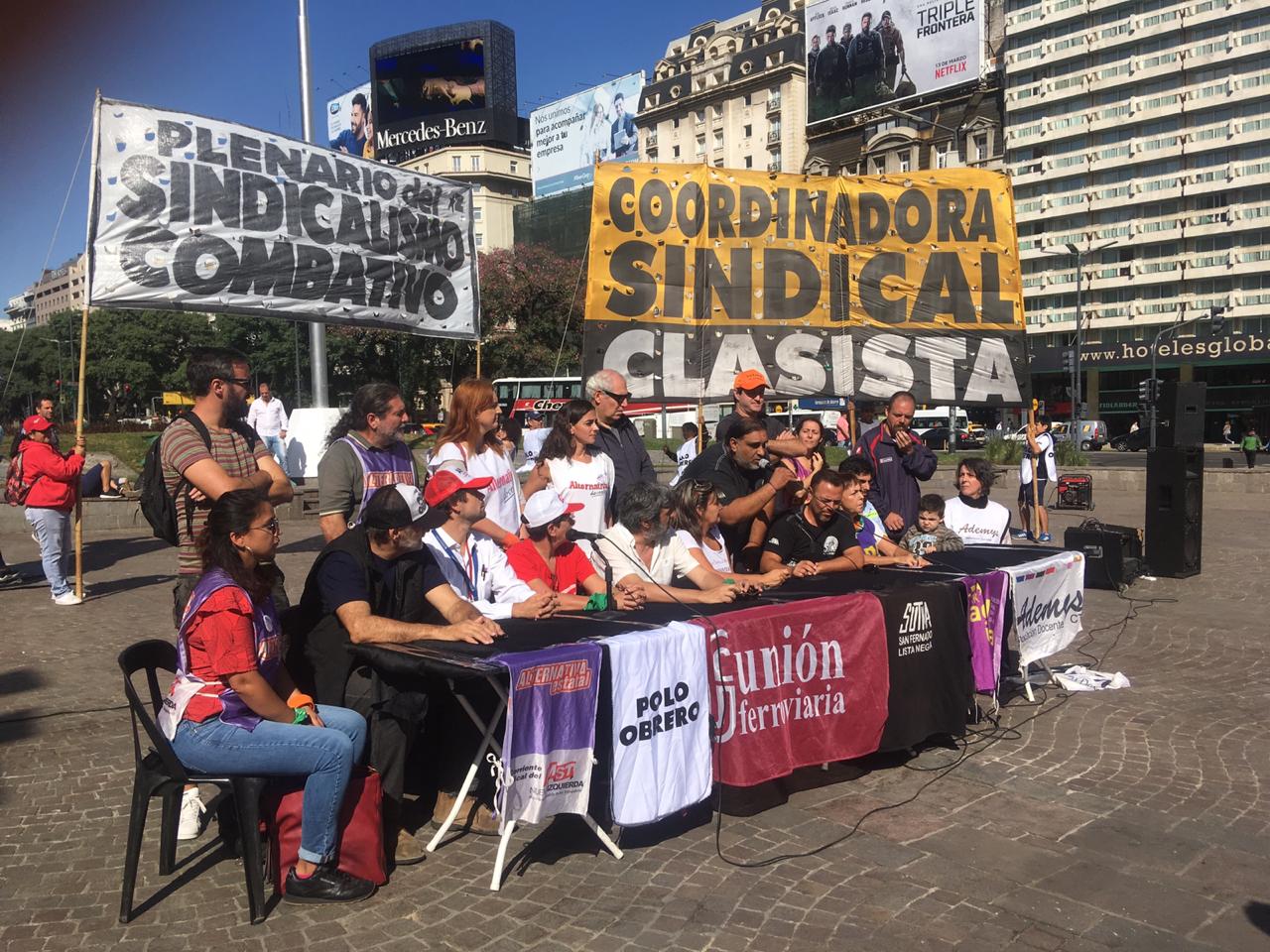 Sindicalismo combativo convoca conferencia de prensa miércoles 10h en Obelisco