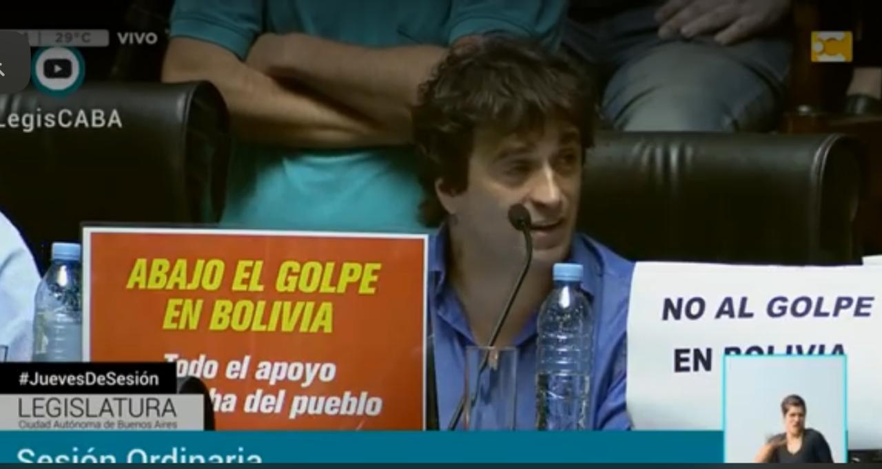 [GolpeBolivia] En la Legislatura Porteña Solano acusó al macrismo de cómplice del Golpe en Bolivia