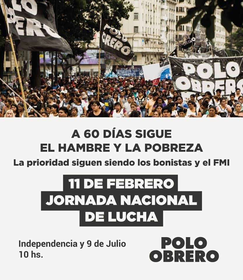 11/02 Jornada nacional de lucha: a 60 días de gobierno de Alberto Fernández, la prioridad siguen siendo los bonistas y el FMI