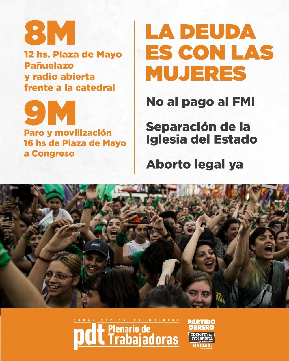 9M: 17h, movilización de Plaza de Mayo a Congreso