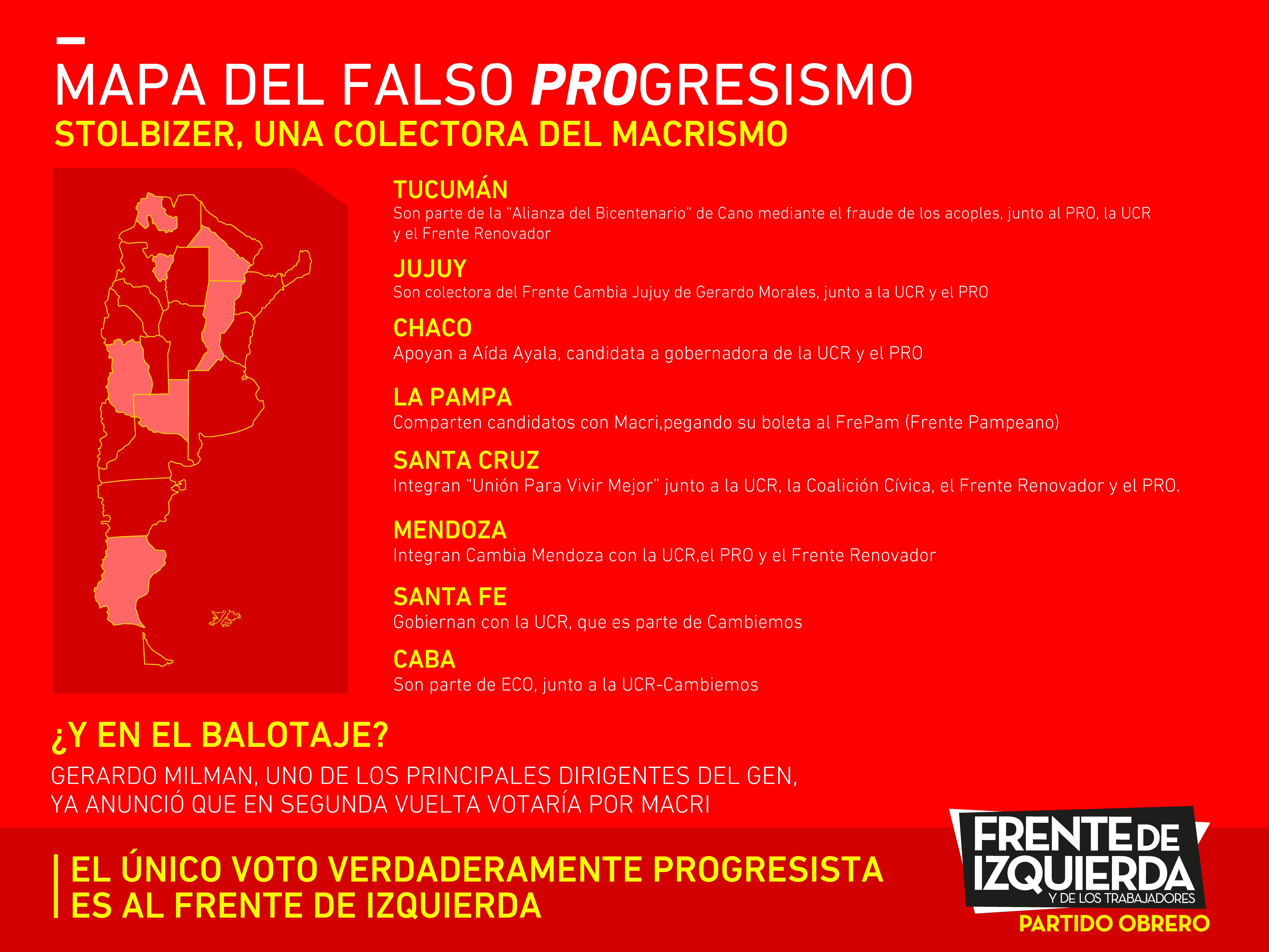 Gabriel Solano apuntó contra Stolbizer y publicó un “mapa del falso progresismo”