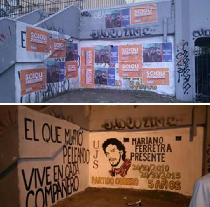 El FPV atenta contra un mural de Mariano Ferreyra en el barrio de Lugano