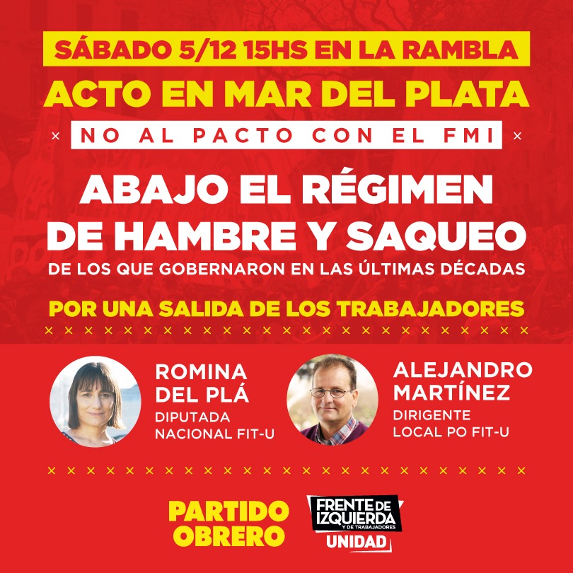 Hoy, 15h acto con Romina Del Plá en la rambla de Mar Del Plata