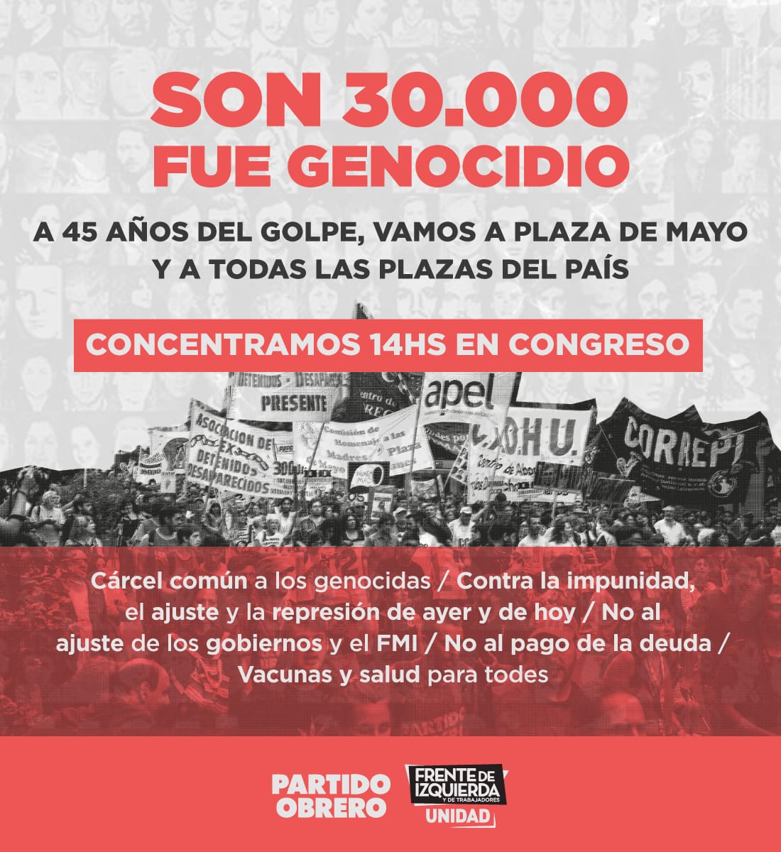 24 de marzo marchamos a Plaza de Mayo