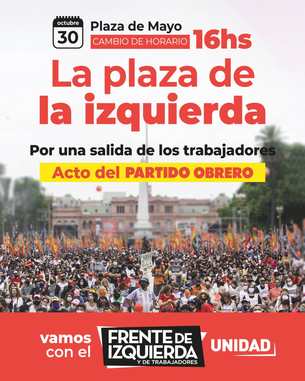30 de octubre acto en Plaza de Mayo: la Plaza de la izquierda