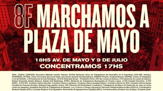 Documento de la movilización a Plaza de Mayo contra el pacto con el FMI